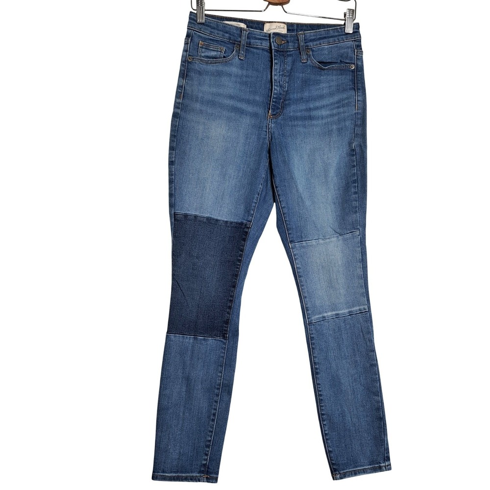 Universal Thread Jeans Blue Patchwork High Rise Skinny Denim Boho Artsy Pant